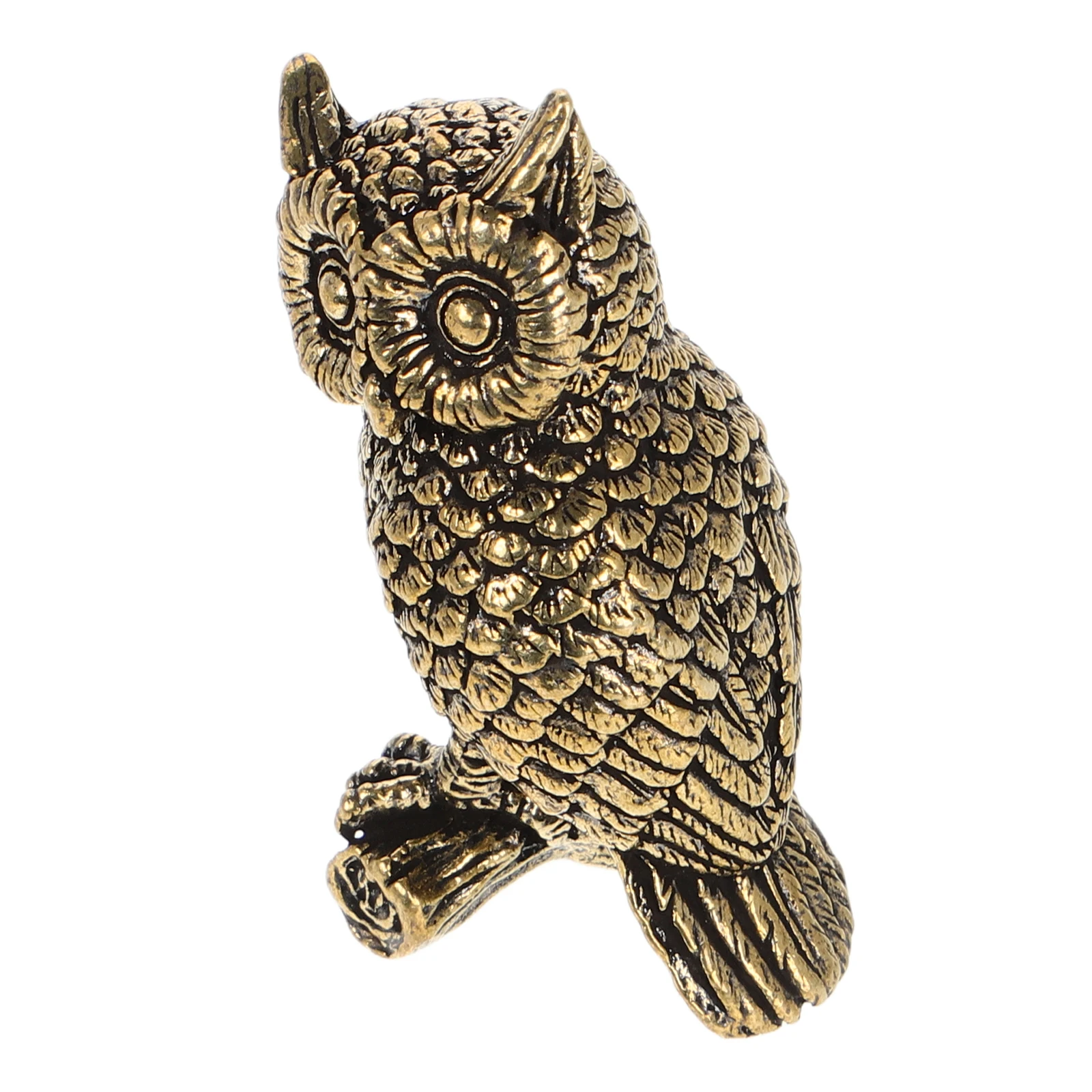 

Brass Owl Home Decor Statue Craft Animal Shaped Desk Office nament Tabletop Mini Model Brass Owl nament