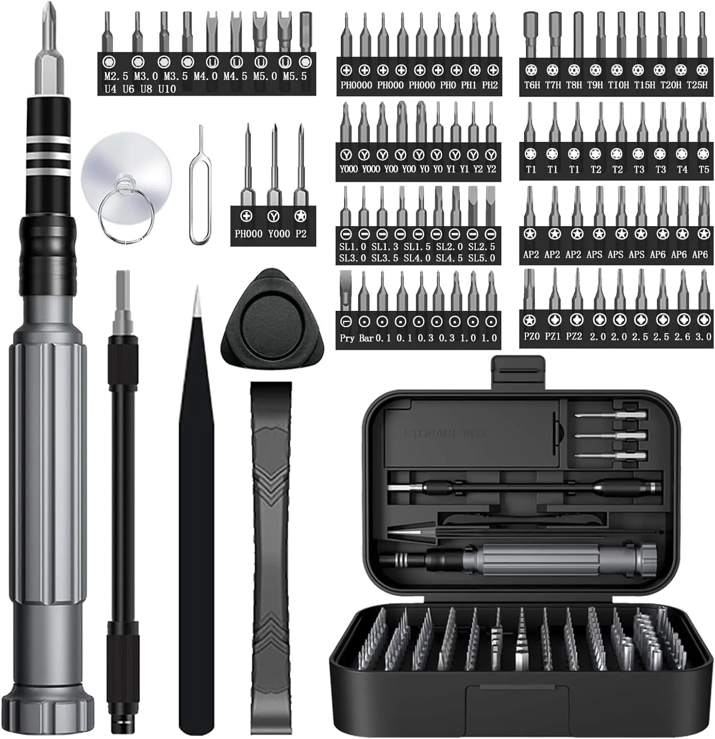 

Precision Screwdriver Set 150-in-1, Electronics Repair Tool with Case for PC, Laptop, iPhone, MacBook, Watch, RC, PS5, Xbox