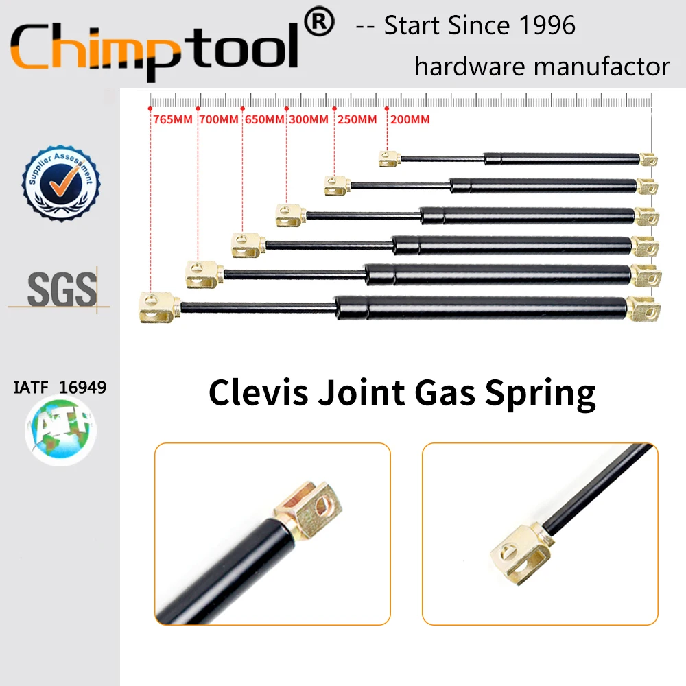1 Pc Clevis Joint Gas Spring Shock Absorber Hydraulic Lift Support Strut Bar For Bed Car Furniture Can Customize