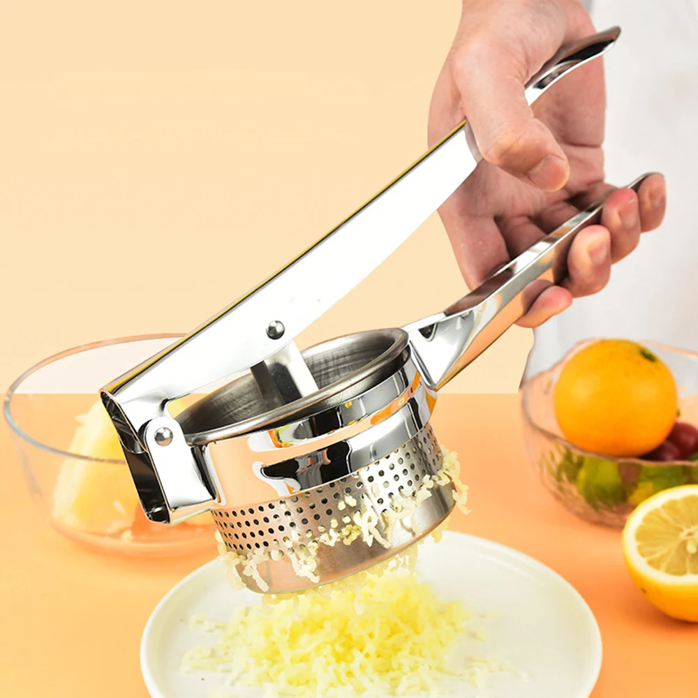 Masher Ricer Press Mashed Potatoes Stainless Steel Crushing Puree Fruit Vegetable SqueezerJuicer Press Maker Kitchen Tools