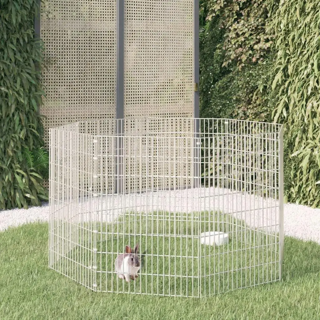 8-Panel Free Range Animal Enclosure - Galvanized Iron, 21.3x31.5in Pet Safe Playpen