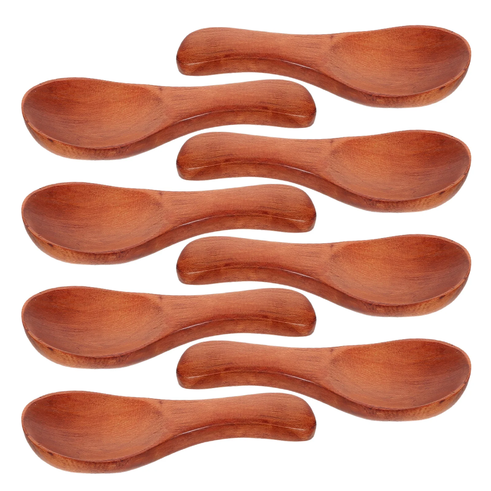 

8Pcs Small Wooden Spoons Natural Solid Wood Mini Dessert Ice Cream Coffee Stirring Spoons Japanese Minimalist Design Kitchen
