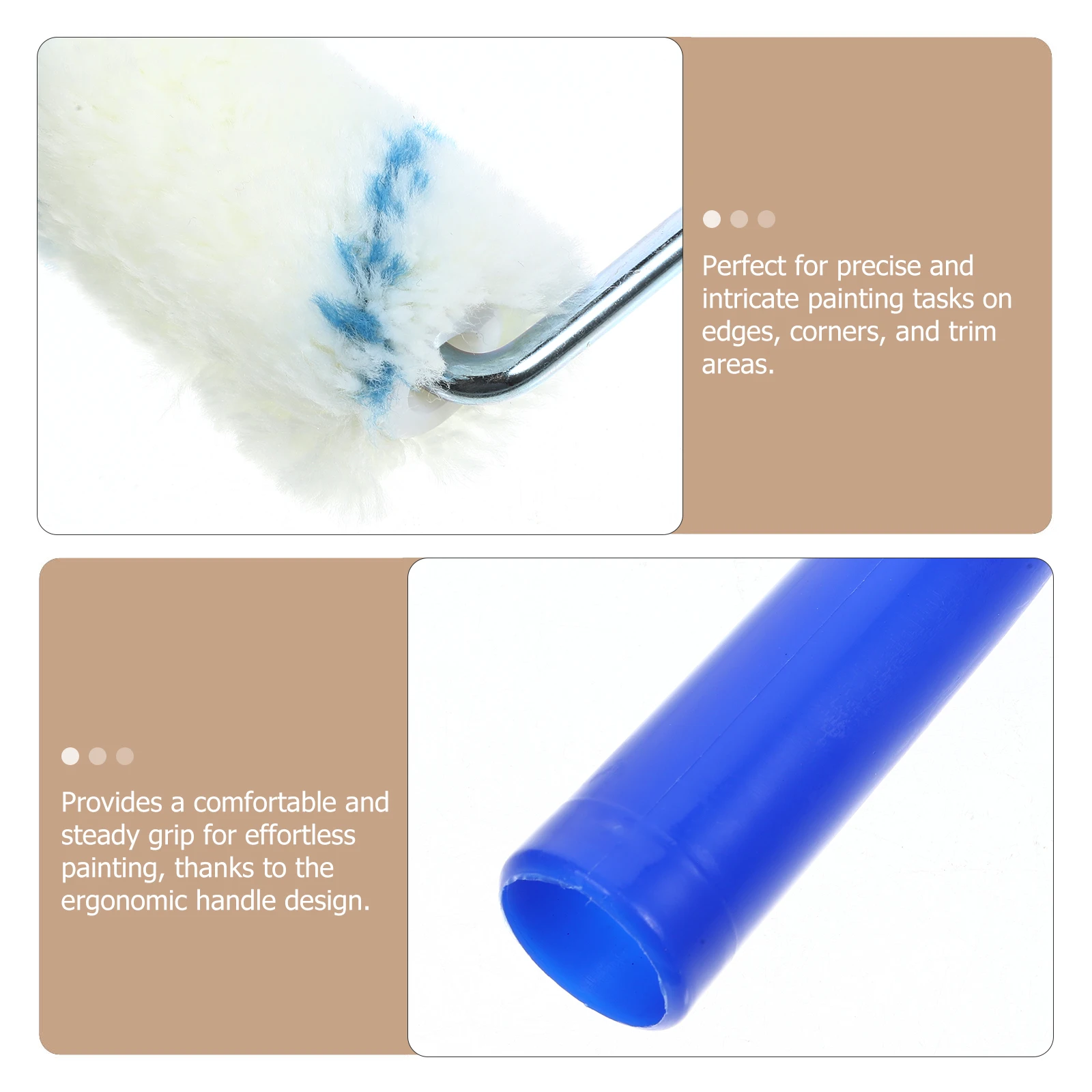 

1Set Small Roller Brush Paint Roller Kit Replacement Covers Frame for Wall Painting Precise Trim Edges Latex Oil-Based