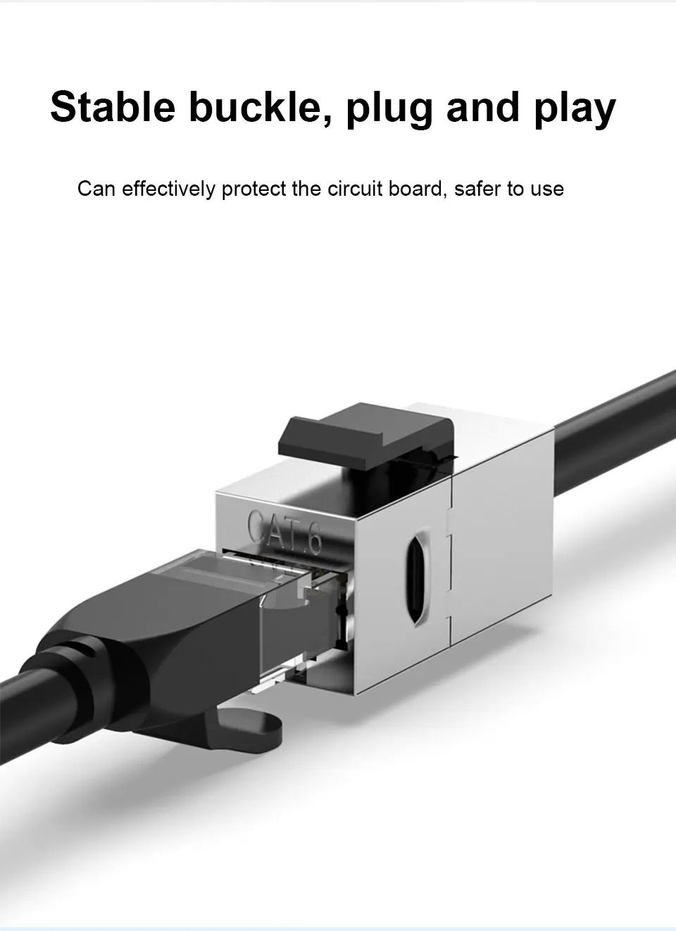 CAT6 مقرنة RJ45 كيستون مقرنة محمية، محمية أنثى إلى أنثى RJ45 مقرنة مضمنة كيستون جاك #6