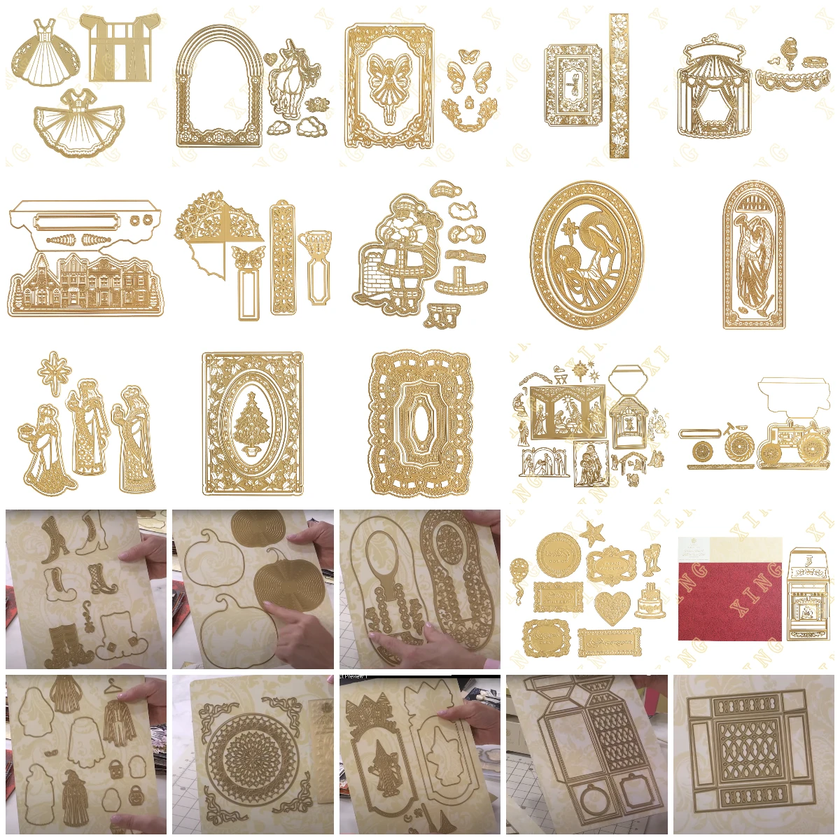 Nouvelles matrices de découpe en métal concentriques pour la création de cartes de vœux de Noël, de scrapbooking et d'embossage, thème Village de Noël