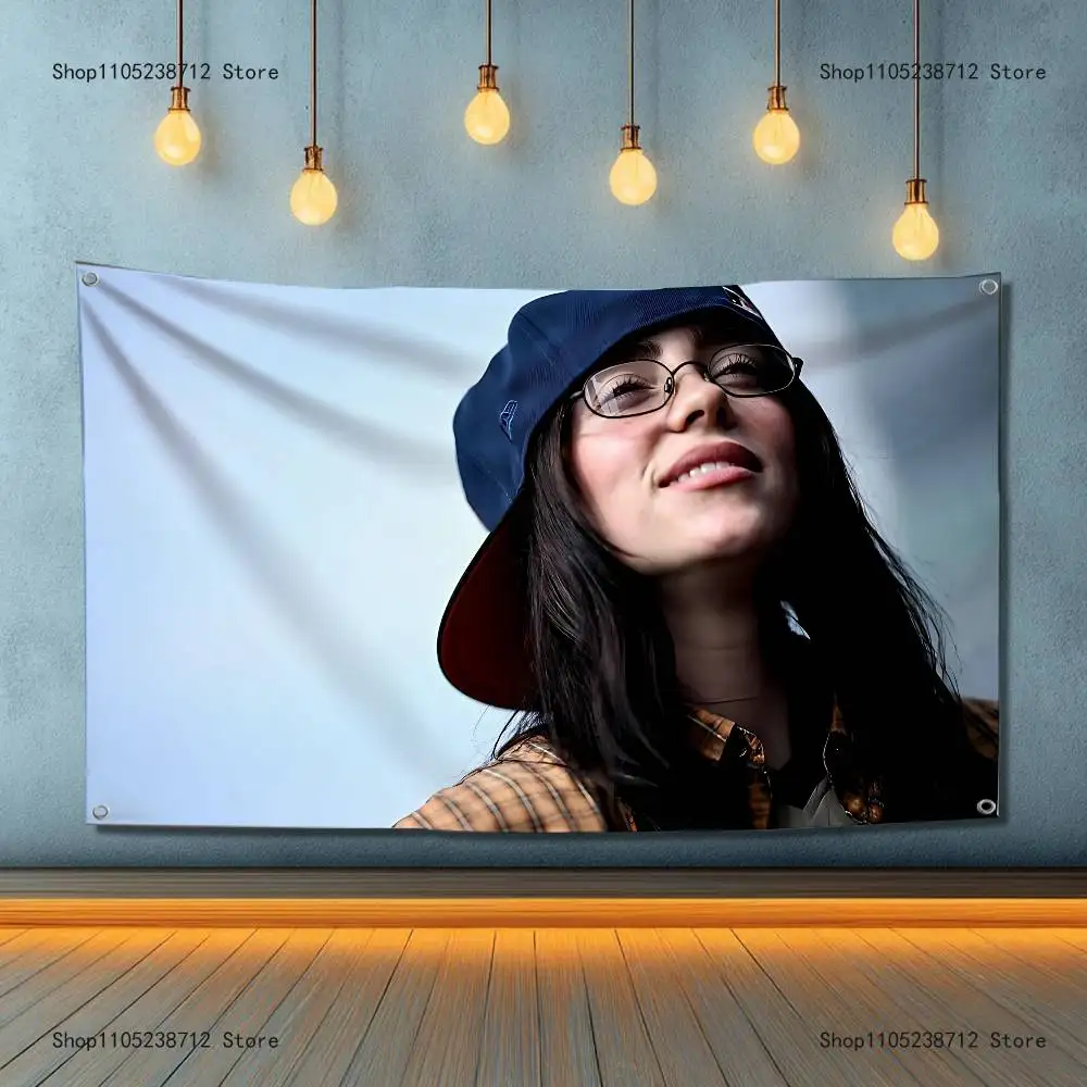 Famous Singer B-billieS Flag Tapestry Banner For Bedroom Outdoor Living Room Restaurant Bar Wall Decor Party