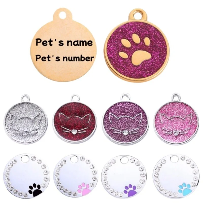 Personalized Pet Cat Dog Id Tag for Dogs Medal Free Engraved Puppy Kitten Name Address Tags Anti-Lost Pet Dog Collar Accessories