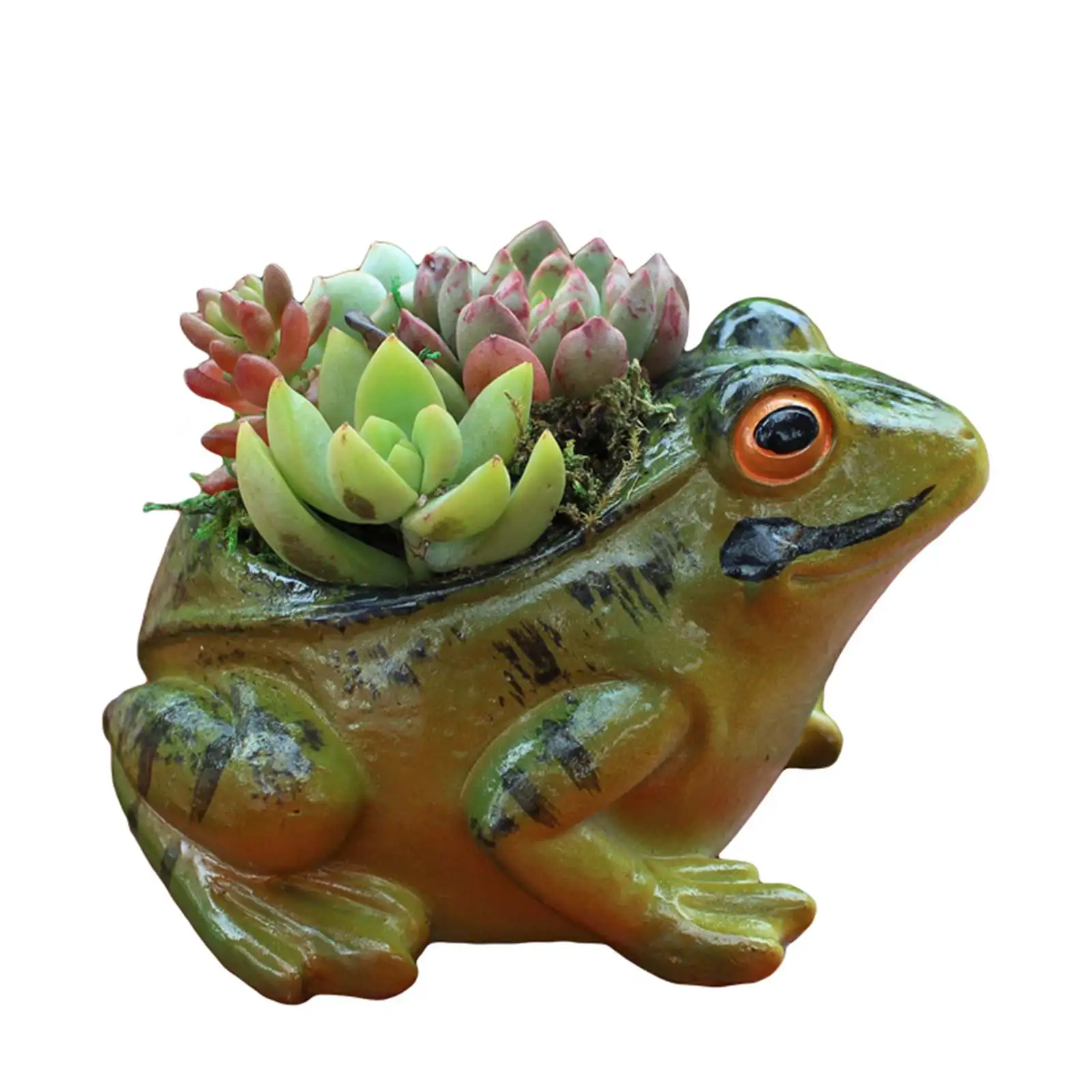 

Creative Frog Shape Plant Pot Ornament Cute Green Resin Planter Flowerpot Home Garden Decoration