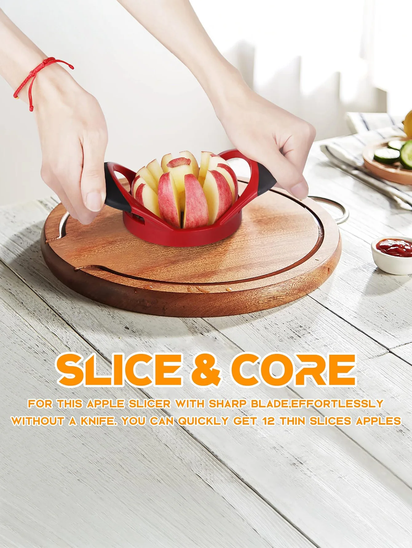 Stainless Steel Apple Cutter Corer And Slicer Lightweight Anti-slip Handle Kitchen Tool for Easy Fruit Preparation