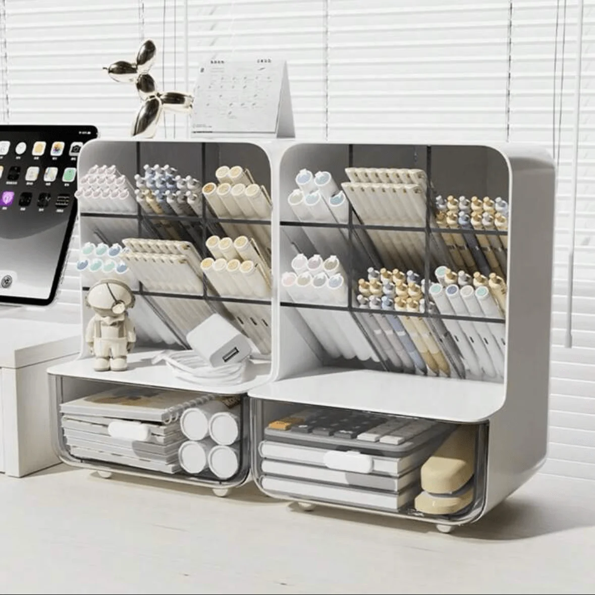 حامل أقلام مائل خفيف الوزن - منظم مكتب موفر للمساحة لقرطاسية المكتب/الطلاب (العودة إلى المدرسة) #1