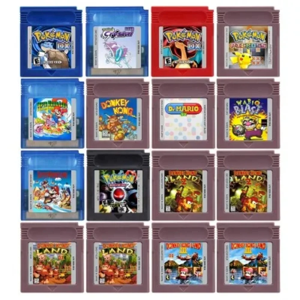 Cartuccia di gioco GBC Pokemon serie mMario Console per videogiochi a 16 Bit Pokemon Sour Crystal Blue Red DX