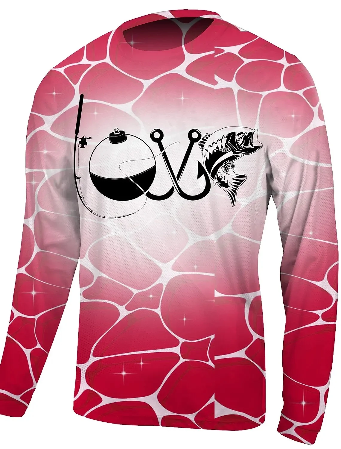 Outdoor Go Fishing Clothing Fashion Cotton Men Long Sleeve T-shirt Funny Fish Print Tees Casual O-neck Loose Pullover Men's Tops