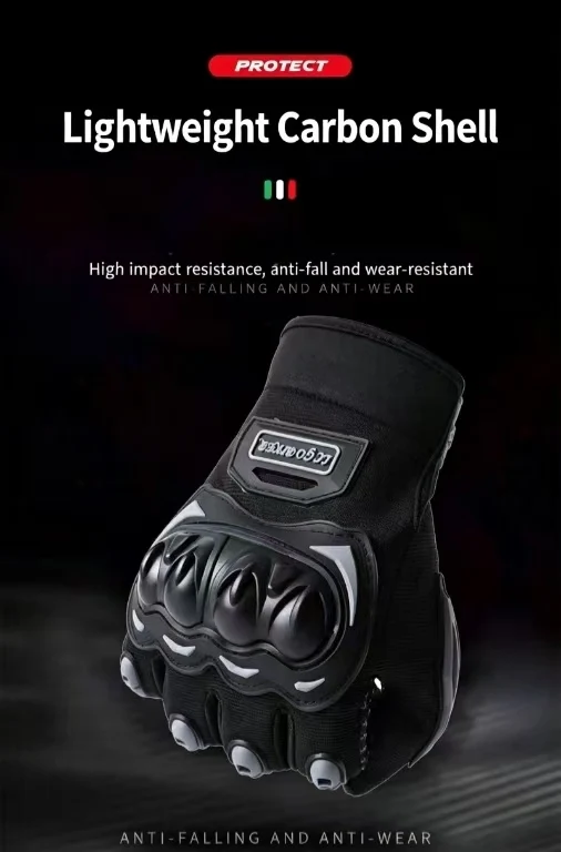 Motorcycle Riding Gloves Full Finger Touch Screen Anti‑fall Shock‑Absorbing Protective Gloves for Motorbike Cycling Racing Men W