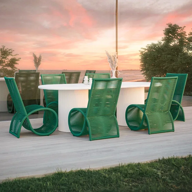 Outdoor tables and chairs patio balcony, sunscreen waterproof leisure outdoor rattan chair