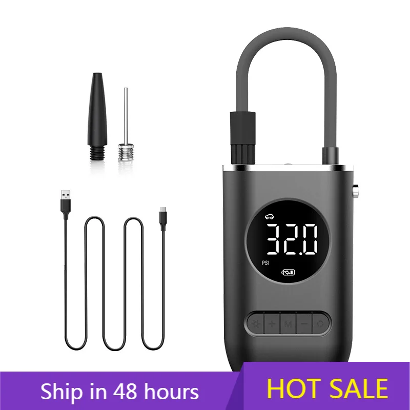 

POWER LEAPPortable мини-воздушный компрессор, насос 7,5 В, 150 фунтов на квадратный дюйм, 4000 мАч, Powerbank, беспроводной цифровой электрический насос для накачивания шин для автомобиля, мотоцикла