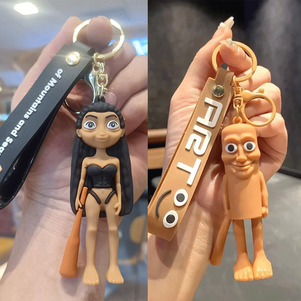 Tung Sahur Brainrot Animals Keychains for Accessories Funny Sigma Skibidi Rizz Cat Silly Meme Keyrings Fans Friends Gifts