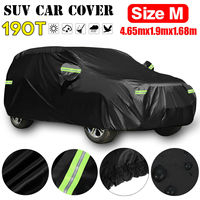 Quality Universal SUV/Sedan Full Car CoversBlack Durable Outdoor Waterproof Sun Rain Snow Protection UV Car Zipper Design M-XXL