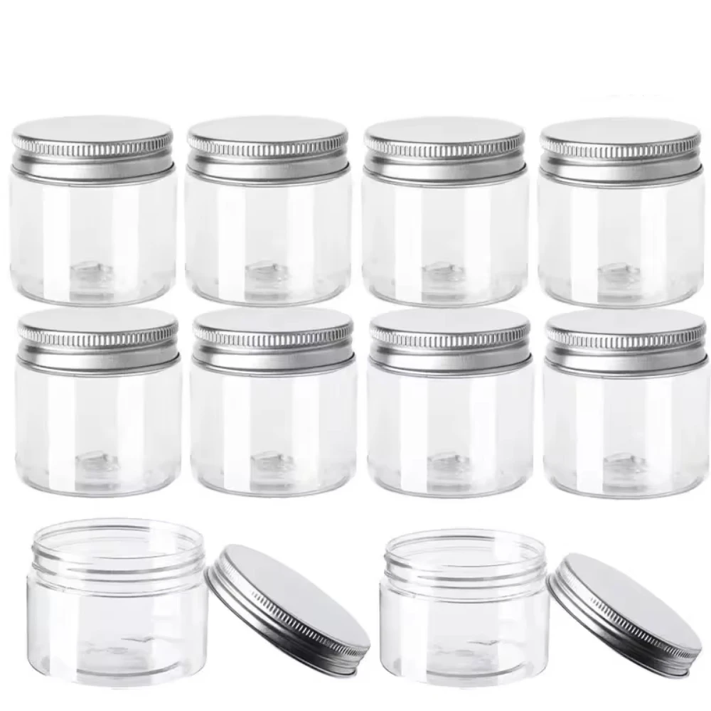 Tarros de almacenamiento con tapas, botes redondos de aluminio vacíos de plástico para cosméticos, comida, viaje, 30/50/60/80/120/150/200ml, 20 unidades