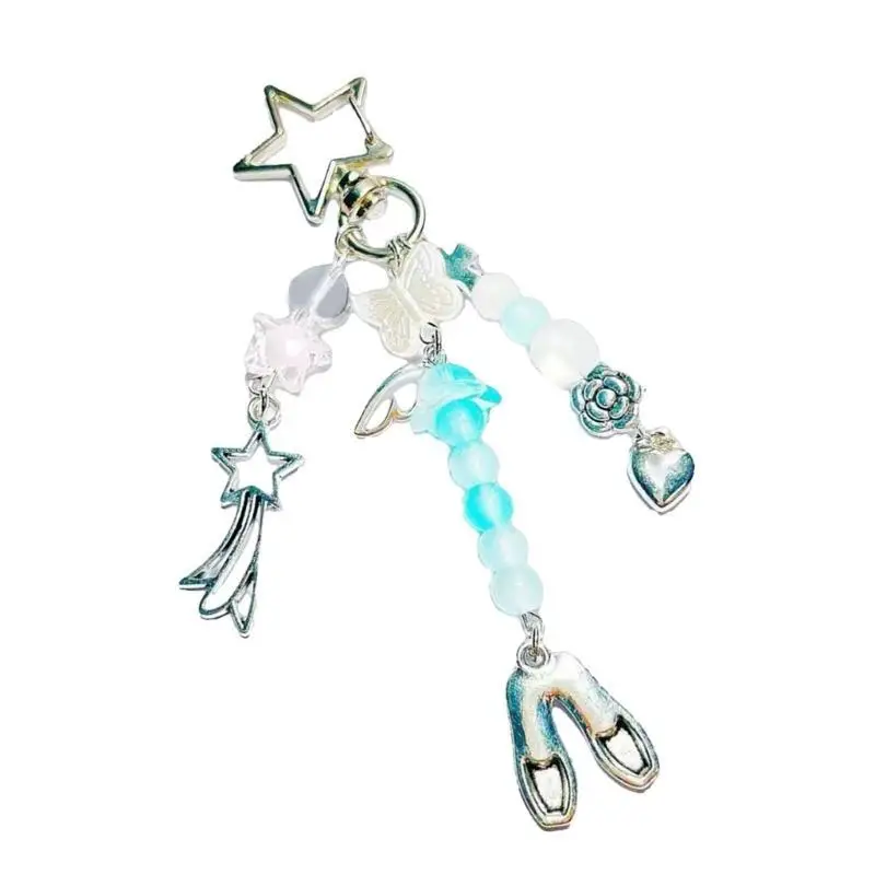 31BB Multifuntional Acrylic Keychain with Strawberry and Heart Pendant Suitable for Adding a Touch of Whimsy to Any Outfit