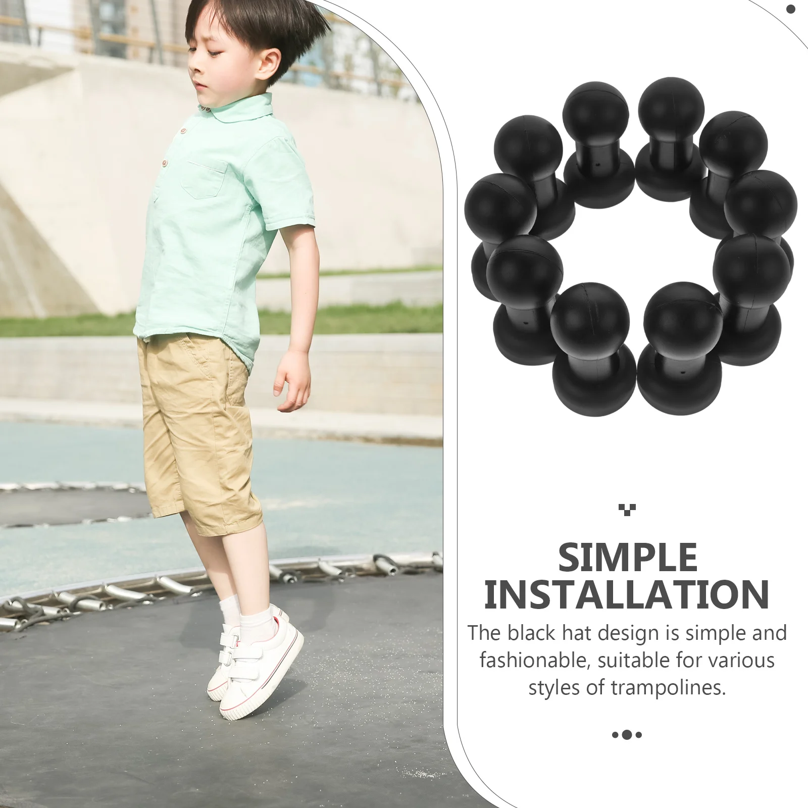 10 قطعة قبعات عمود الترامبولين المهنية جزء الترامبولين المدمجة شيء سهل الإعداد قبعات قضيب واقية غطاء عصا قابل للاستبدال #5