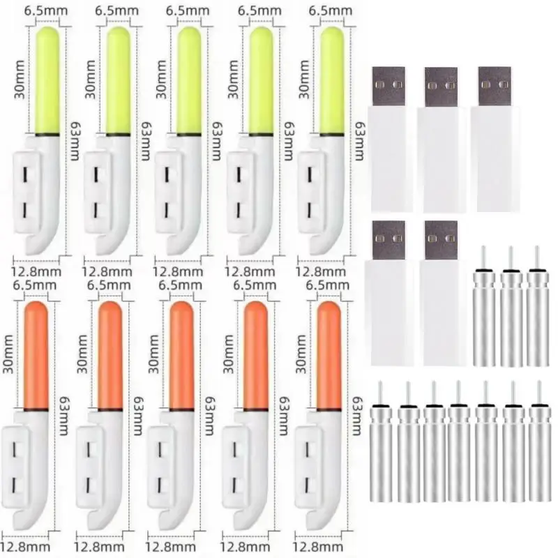 10 قطعة/الوحدة عصا الضوء الإلكترونية مع مشبك البطارية على قضيب الصيد متوهجة مصباح CR322/CR425 بطارية ليلة صيد السمك A578