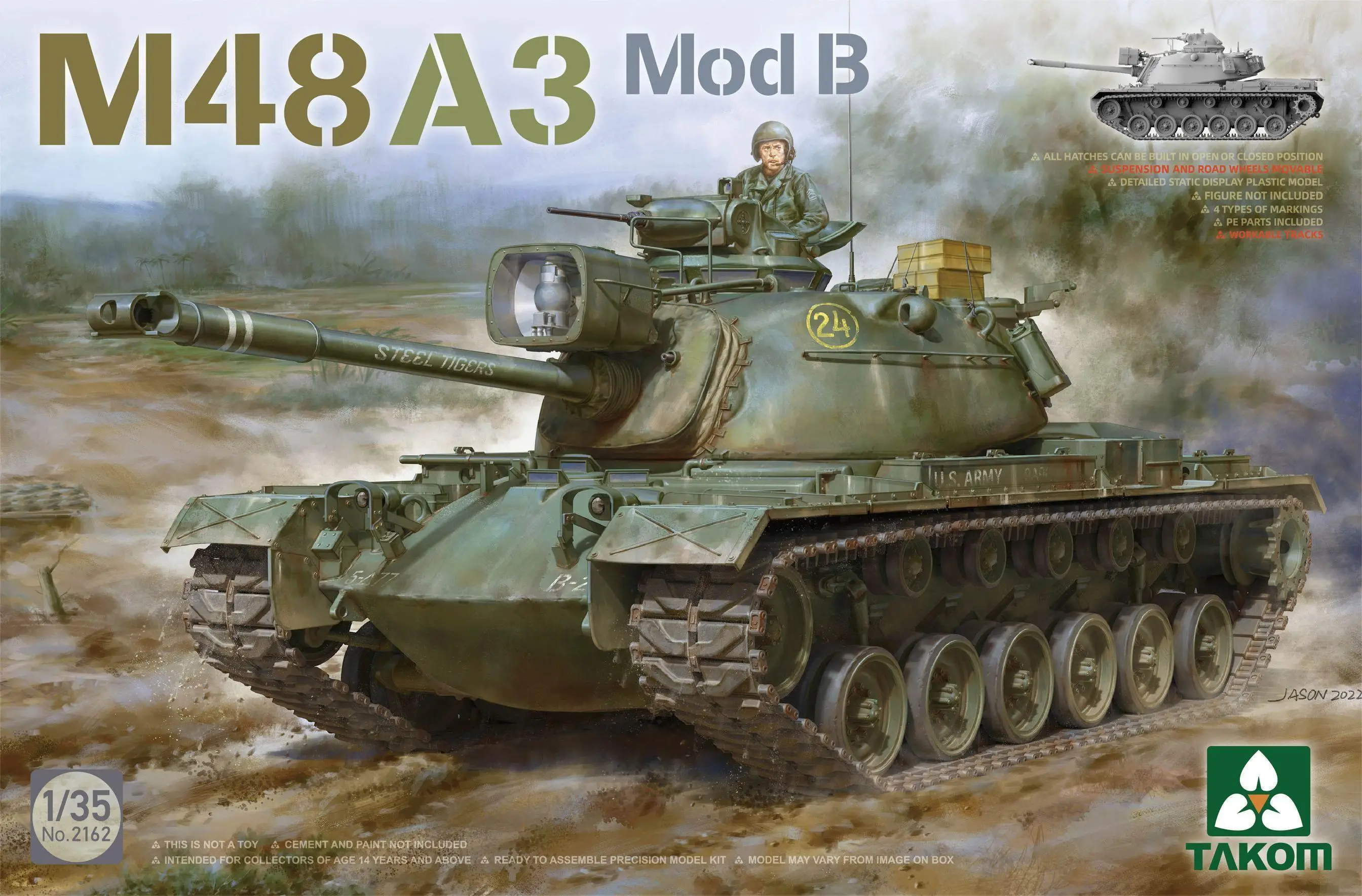 

Сборная модель бака TAKOM 2162 1/35 M48A3 Mod B