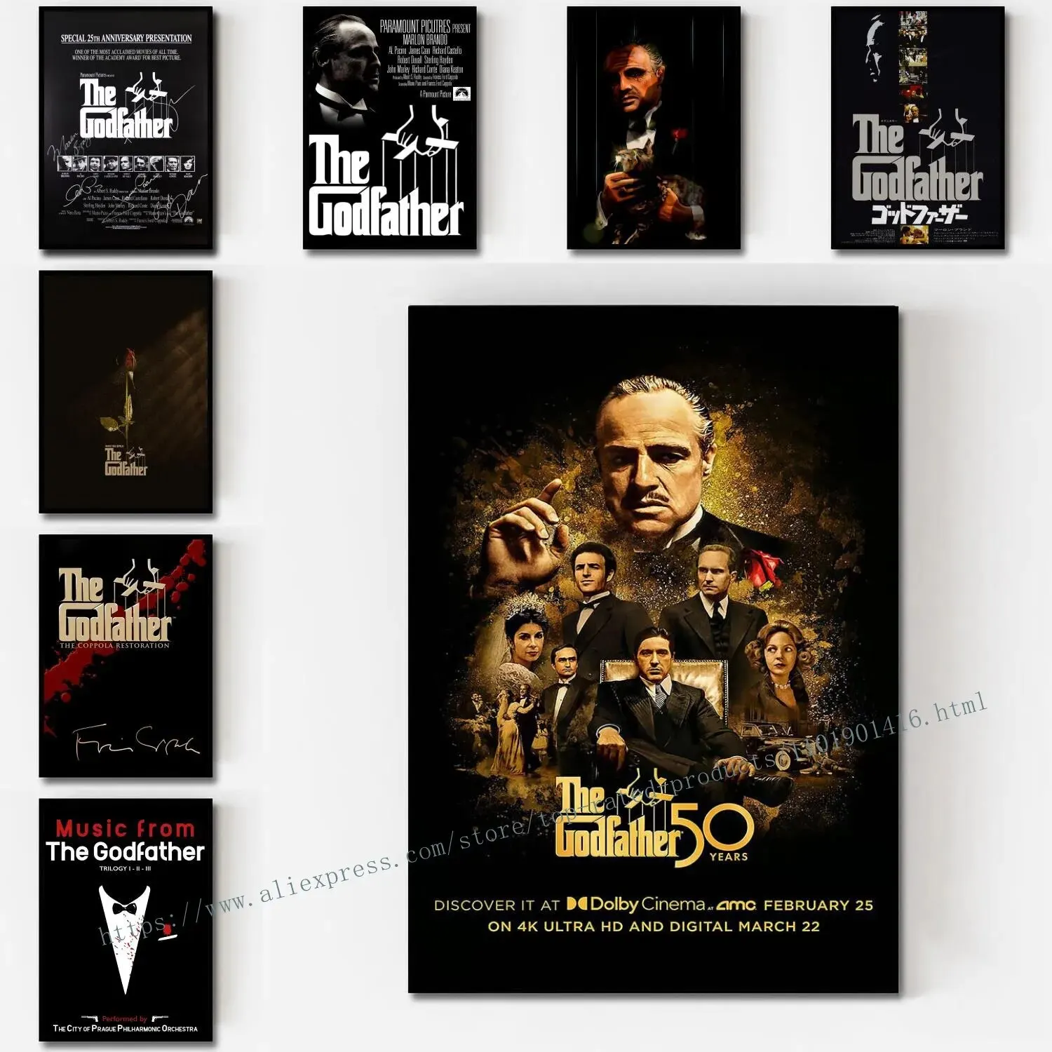 Classic Movie The Godfather Poster Canvas Prints for Bedroom Large Wall Art Picture Perfect for Home and Office Decor