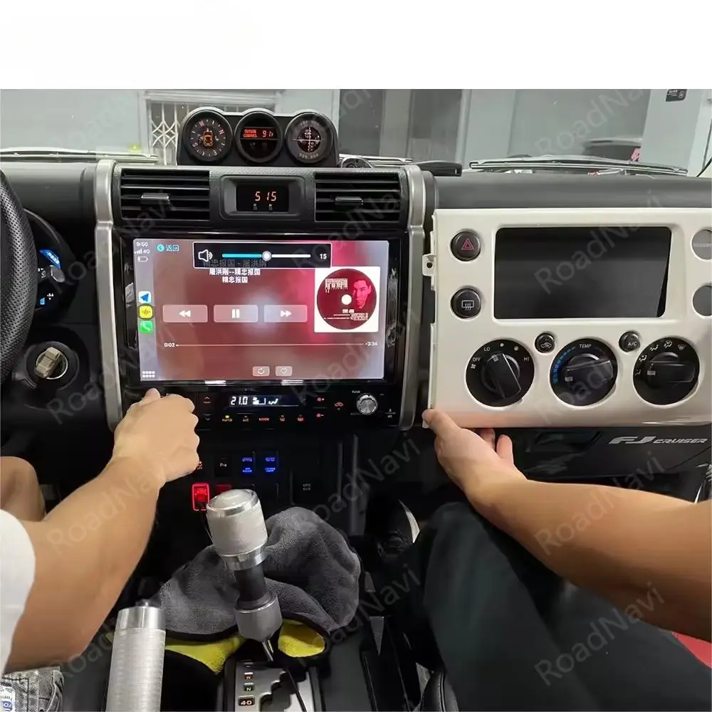 مشغل ديفيدي للسيارة مقاس 13.3 بوصة لسيارة تويوتا لاند كروزر FJ 2007-2022 راديو السيارة مثبت على لوحة القيادة Carplay GPS