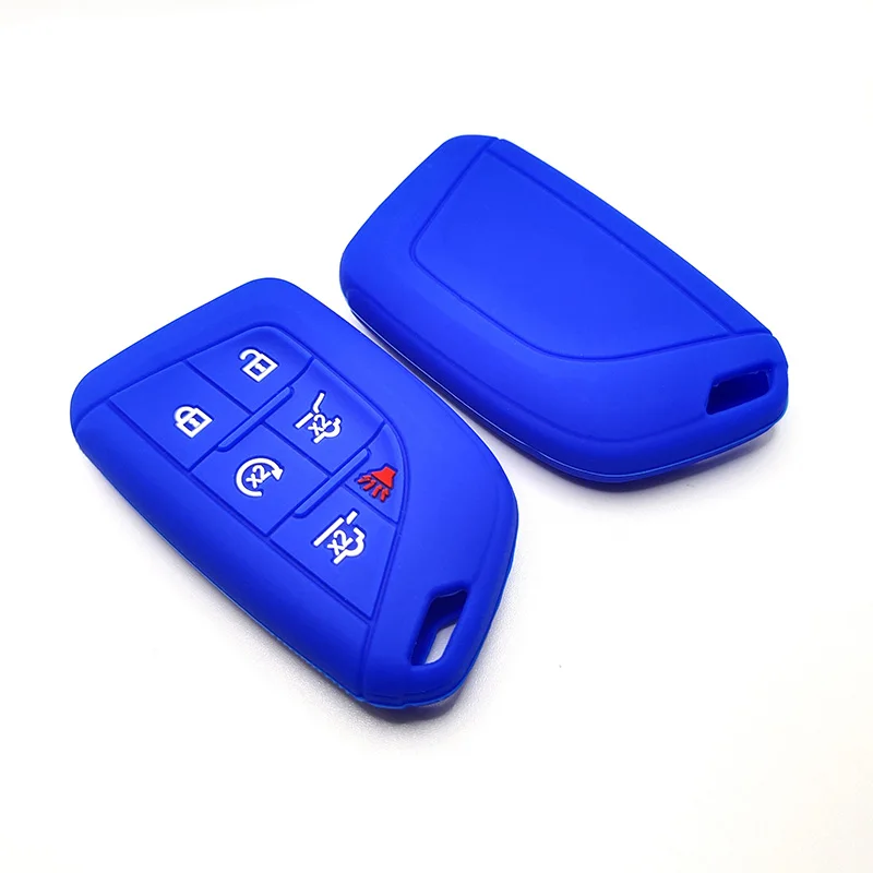 Silicone Rubber Key Fob Cover Case Compatible with Cadillac 21SRX SLS CTS XTS ATS Car Keyless Key Accessories