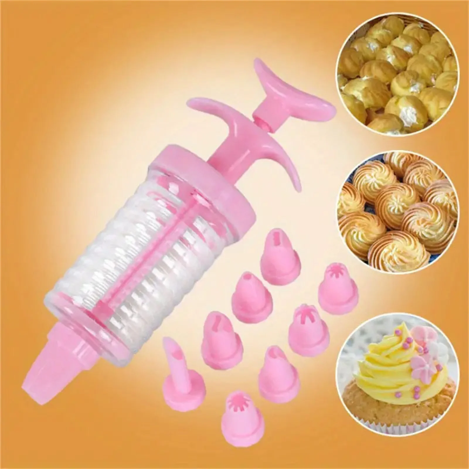 8Pcs Plastic Piping Nozzles Set For Cake Cookie Cream Puff Decorating With 8 Different Designs Food Grade PP Material