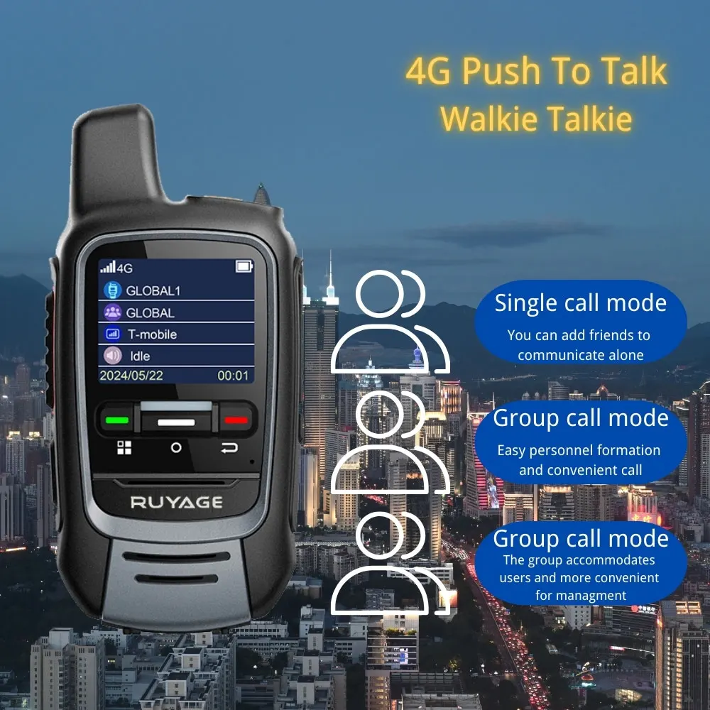 Ruyage-X10 4G Push To Talk Walkie Talkie, Two-Way Radio Radios, Ham Station Telephone, Mobile, Long Range, 1000 km Distance