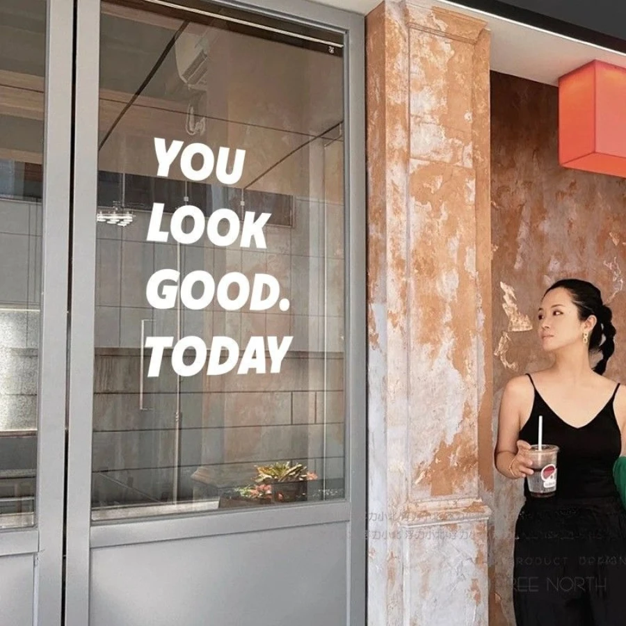 

Английские минималистичные стеклянные декоративные наклейки, одежда для спортзала, магазин чая с молоком, кофейни, украшения окон, зеркала, плакаты для селфи