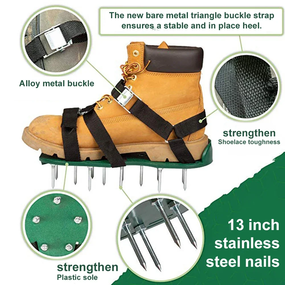 8 Pcs Garden Aerator Shoes Strap Nylon Grass Spiked Shoes Straps Gardening Scarifier Strap  Gardeners Lawn Loose Soil Tools