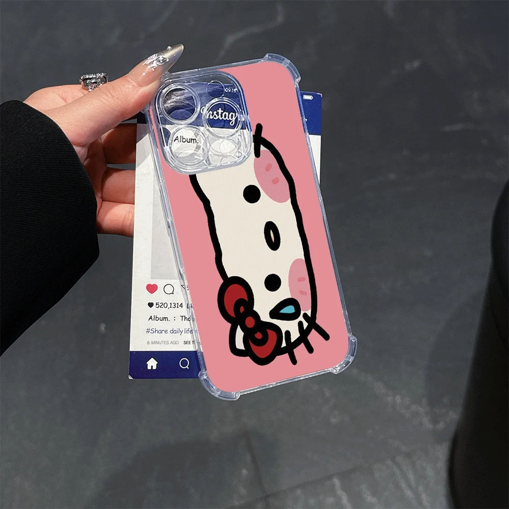 Custodia per telefono trasparente Hellokitty per IPhone 13 IPhone 16/15/14/13/12/11/x/xs/xs Max Custodie per cellulari per ragazze Hello Kitty 2025 Nuovo