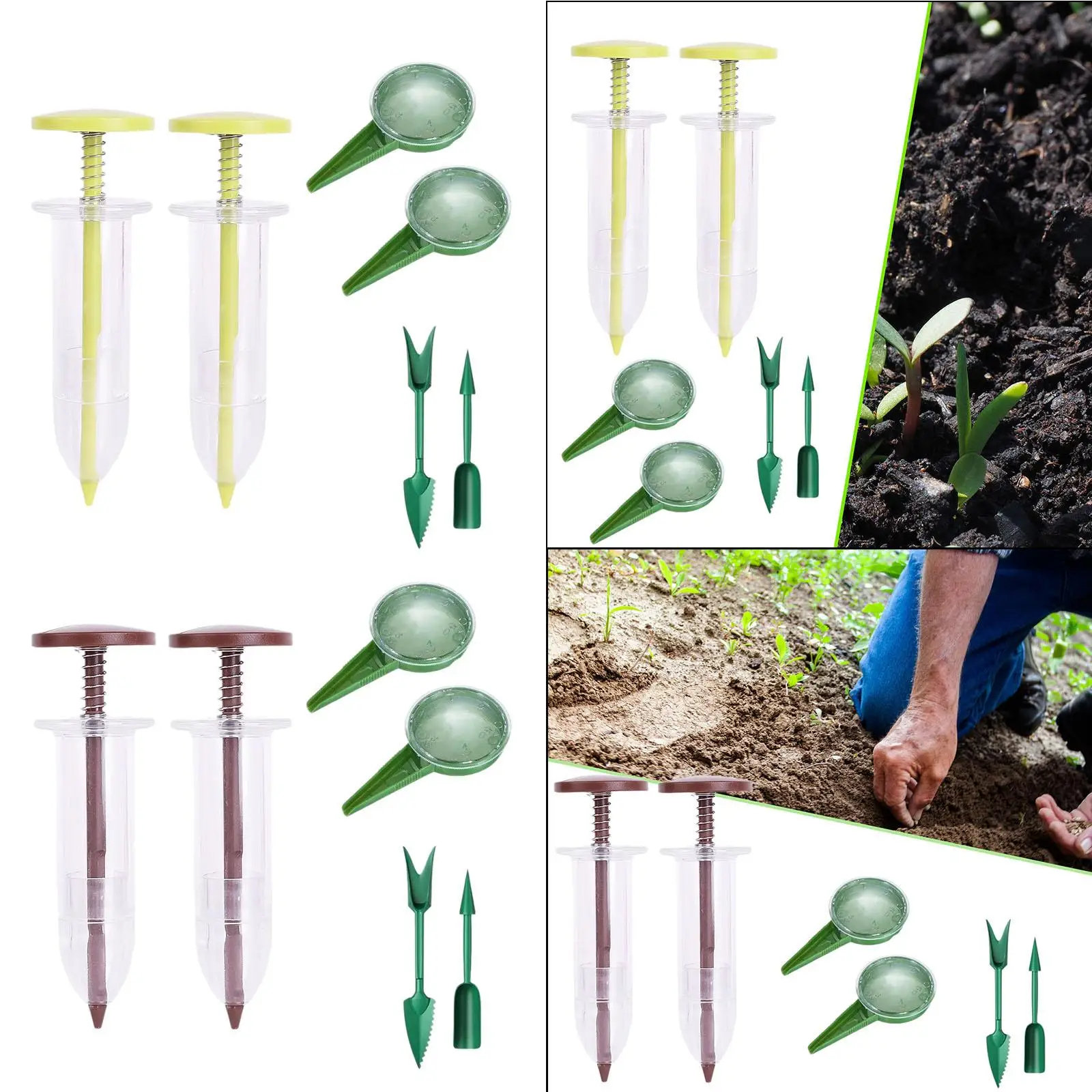 3x Mini Sowing Seed Dispenser Seed Sowing Garden Tool Press Out Easy And Fast Handheld Seed Spreader Flower Plant Seed Sower view 6