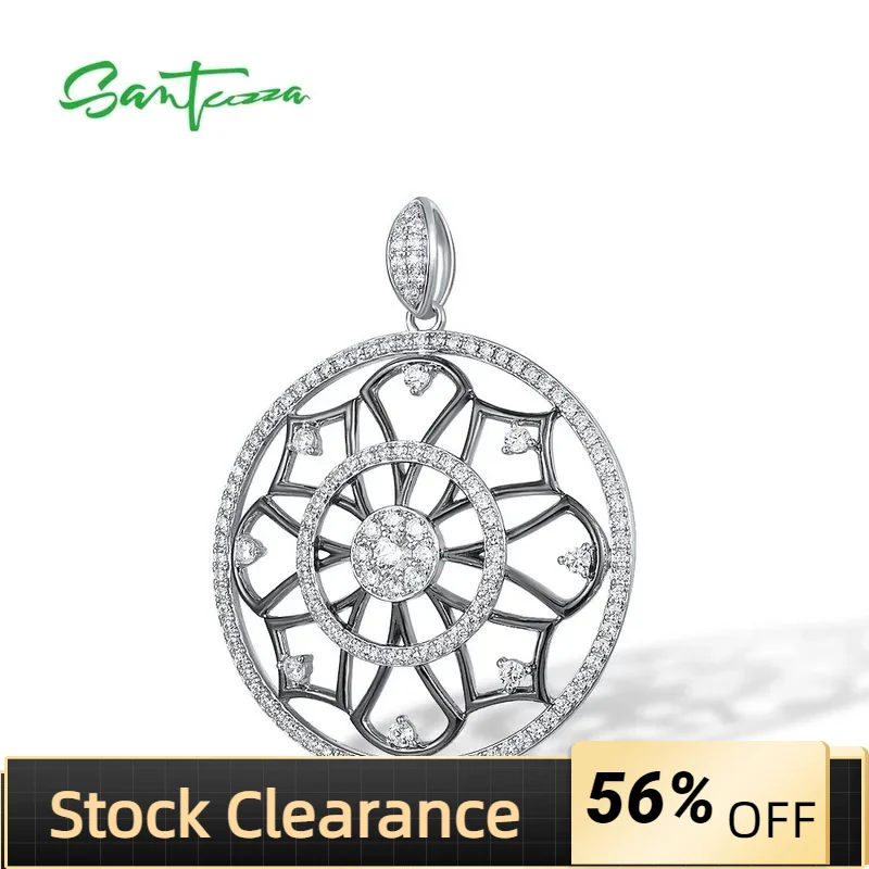 

SANTUZZA подвеска из стерлингового серебра 925 пробы для женщин, сверкающий белый кубический цирконий, калейдоскоп, потрясающий модный ювелирный аксессуар