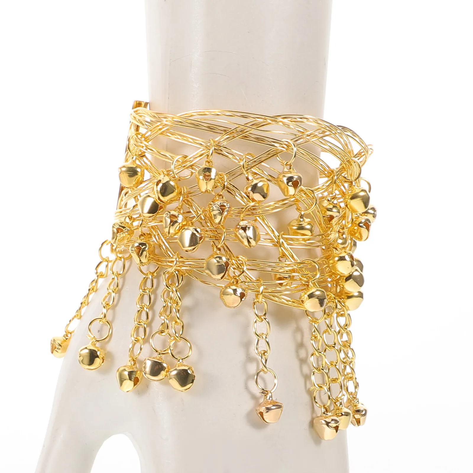 2 pezzi braccialetti per polsini per danza del ventre braccialetto a campana gioielli per ballerina del ventre forniture per la danza accessori per costumi da festival