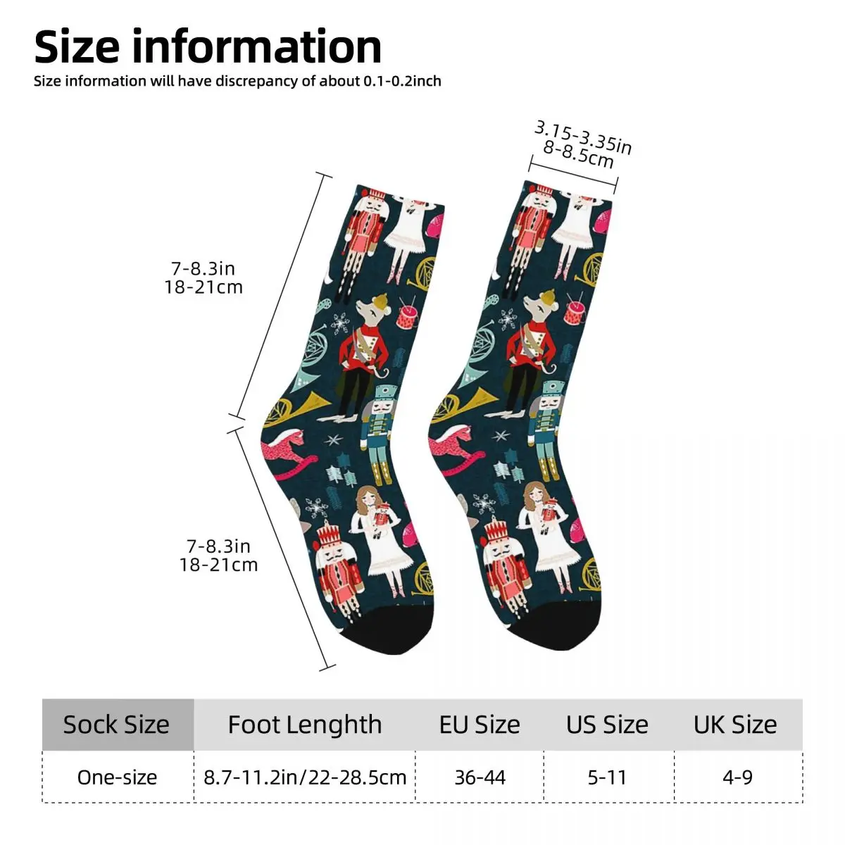 Nutcracker Ballet By Andrea Lauren Socks Harajuku High Quality Stockings All Season Long Socks for Unisex Christmas Gifts