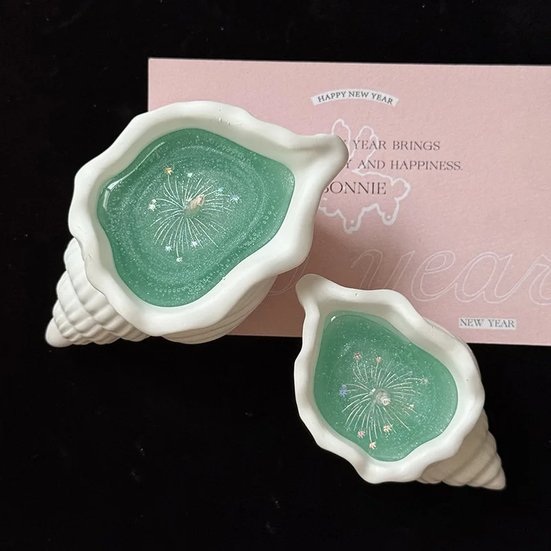 شمعة معطرة على شكل محارة البحر، عطر إبداعي وجوي، شمع جيلي، شمعة مصنوعة يدويًا على شكل صدفة نجم البحر #1