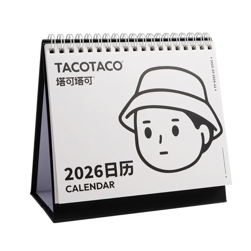 Practical Memo Notes 2026 Desk Calendar Coil Binding One Month to View Tabletop Schedule Cartoon Monthly Calendar Study Planning