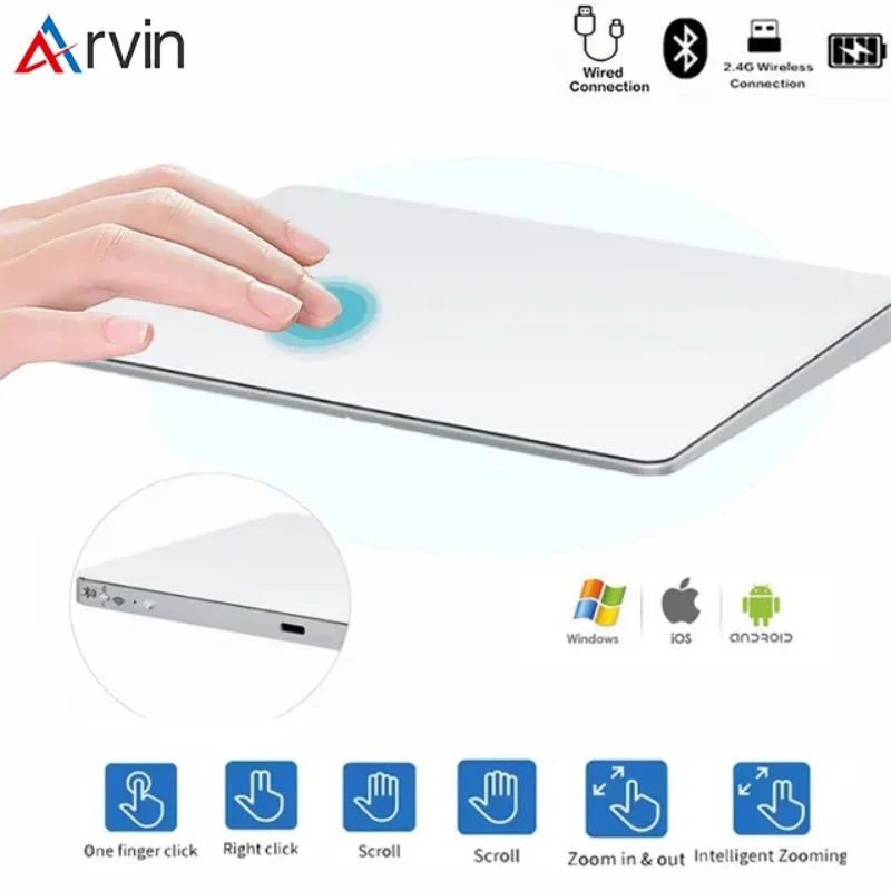 

Arvin OS Mac Trackpad Bluetooth Wireless Touchpad Laptop Touch Pad Rechargeable Support Laptop iPad IOS Windows Trackpad Mouse