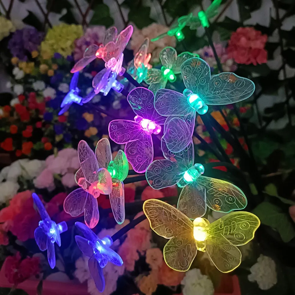 1PC 6LED Solar Transparent Butterfly Ground Plug Light, Perfect for Garden, Camping, Outdoor Parties, Lawn Landscape Decoration