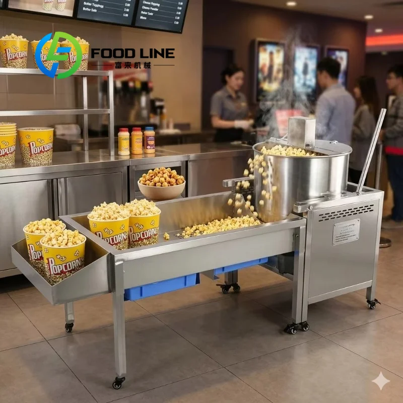 Caramel Popcorn Making Machine Adjustable Heat Control Matches Different Caramel Ratios To Create Light Or Rich Sweet Popcorn