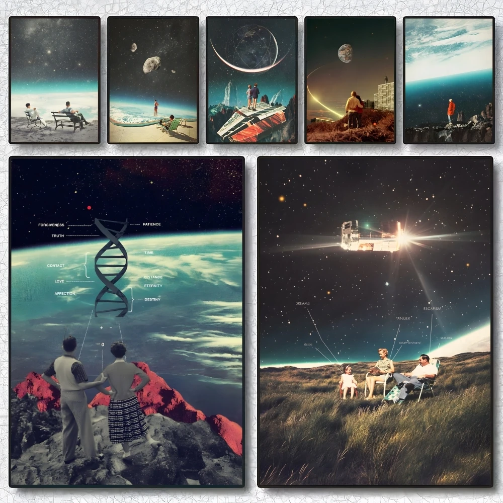 

Space Collage Poster Paintings Posters & Prints Home Bedroom Living Room Decor Holiday Gifts Souvenir