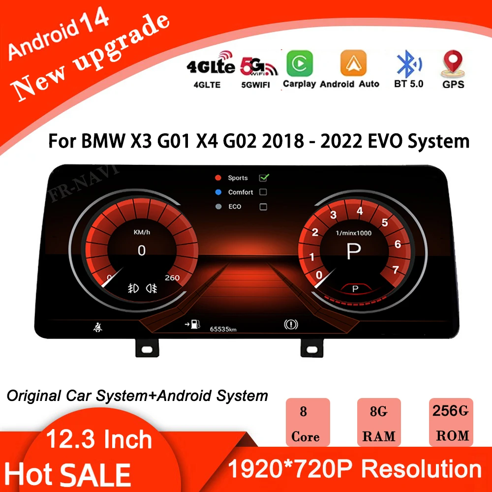 

12.3'' 4G 1920X720P Android 14 для BMW X3 G01 X4 G02 2018 - 2022 EVO System Auto Multimedia Player Carplay Radio GPS Navigation