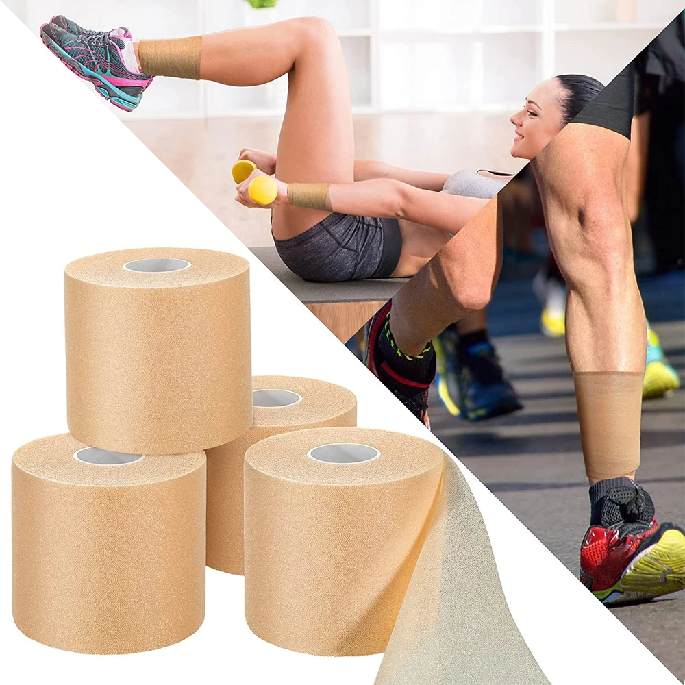 1 Rolle Athletic Sports Tape Pre Wrap Starkes, leicht zu reißen, kein klebriges Rückstände-Klebeband für Finger, Knöchel, Handgelenkverletzungen, Fußball – Detail 11