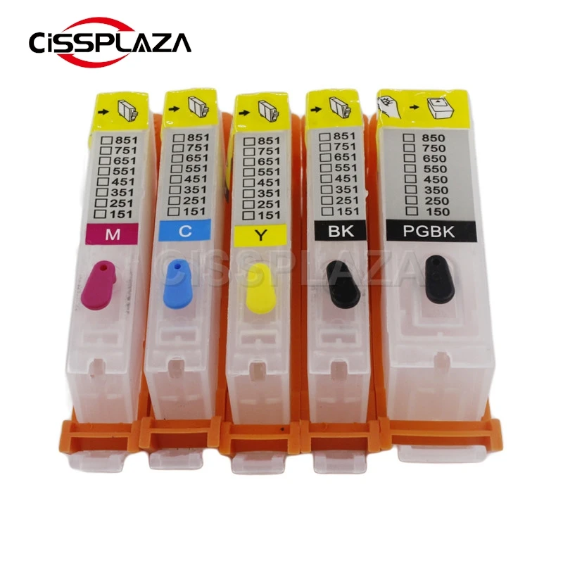 CISSPLAZA 1set PGI150 CLI151 compatible for Canon pixma MG5410 MG5610 MG6610 IP7210 MX721 MX921 IX6810 refillable ink cartridge