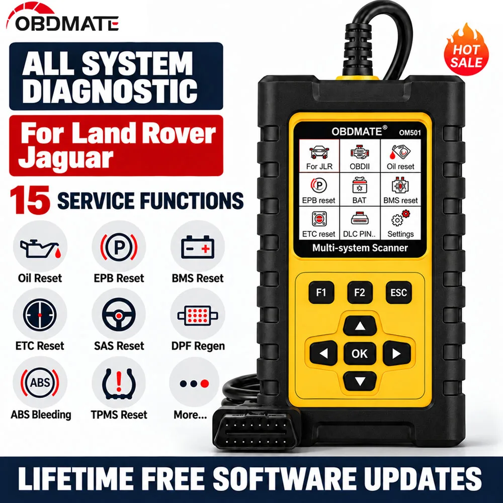 OBD2-Scanner für Jaguar/Land/Rover Alle-Systeme-Diagnosegerät mit 15 Resets EPB/ABS/SAS/Reset Codeleser Automotive-Scanner