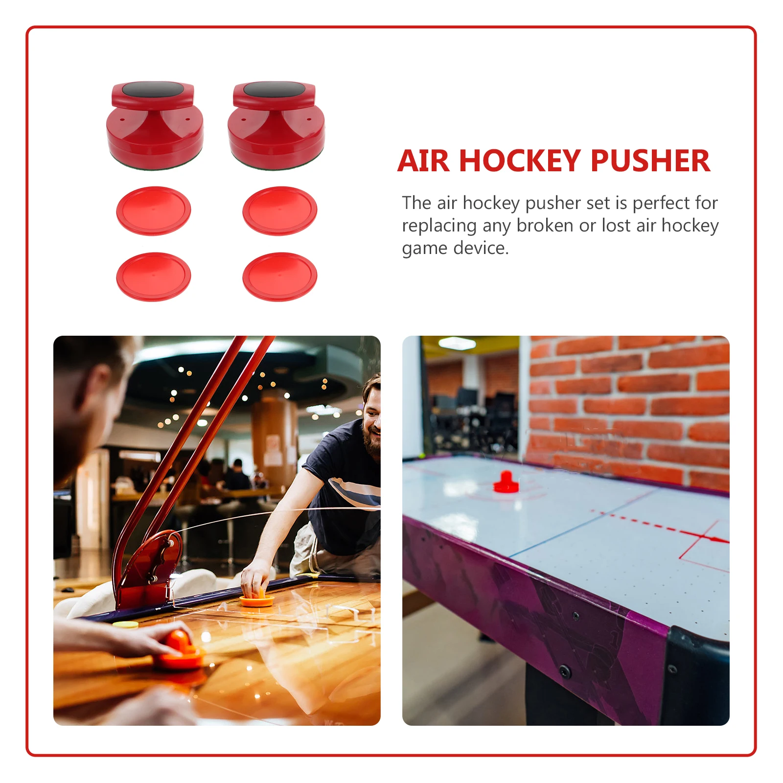 

Plastic Air Pusher Puck Set Red Replacement Parts for Game Table Sports Accessories Hockey Hockey Accessories Team