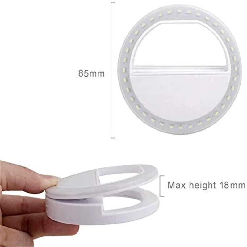 Selfie Light Ring Lights Clip on Phone Camera LED Light 3Level Adjustable Brightness Selfie Circle Light for iPhone iPad Android